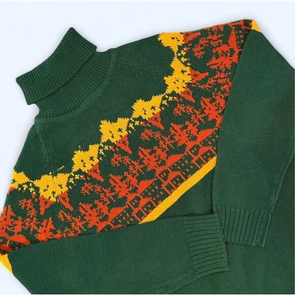 Vintage KMart Large 16-18 Green Turtleneck Sweater - Picture 2 of 11
